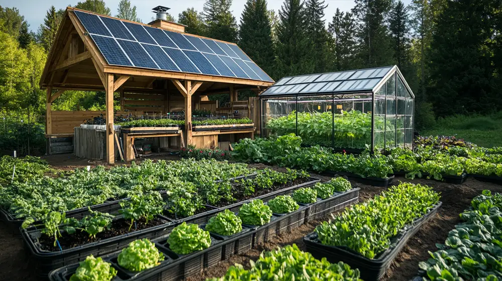 Hydroponic system supporting an off-grid homestead with fresh produce